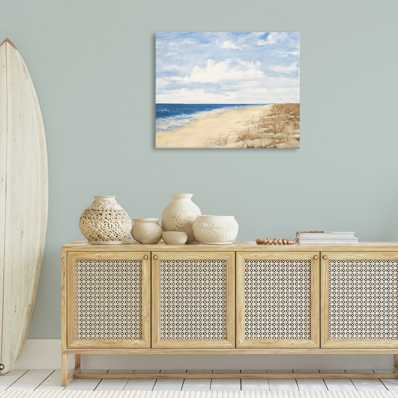 «Calm Beach», peinture sur toile par Julie DeRice, H 30 po x l 40 po