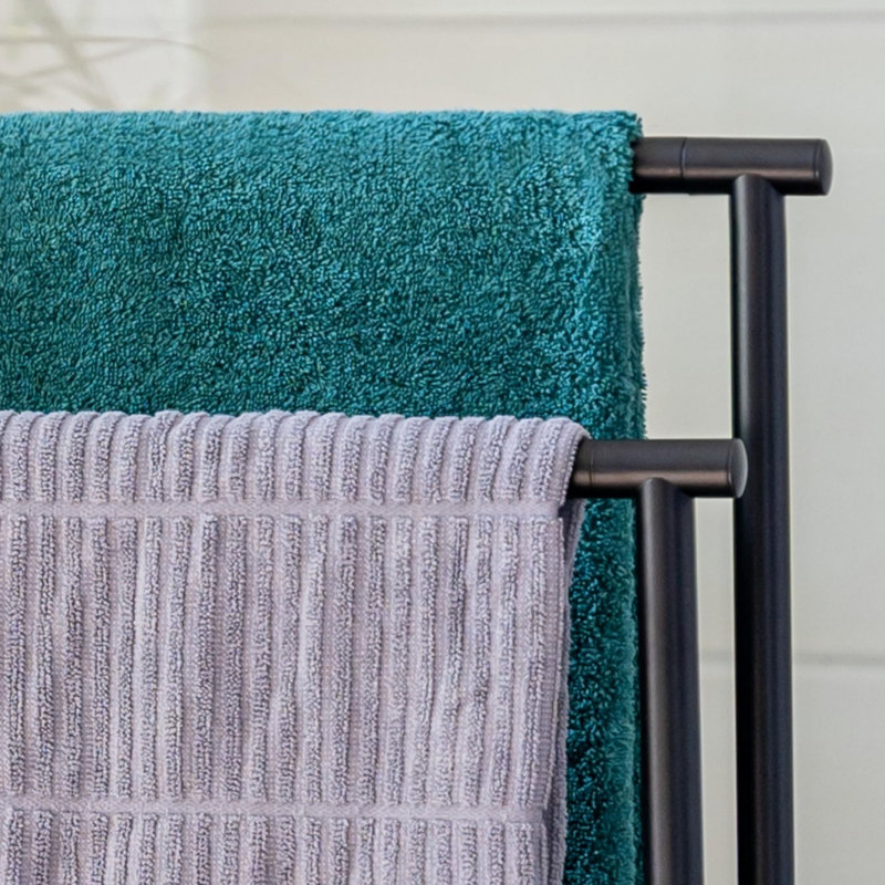 Free Standing 2 Rail Blanket Rack Black