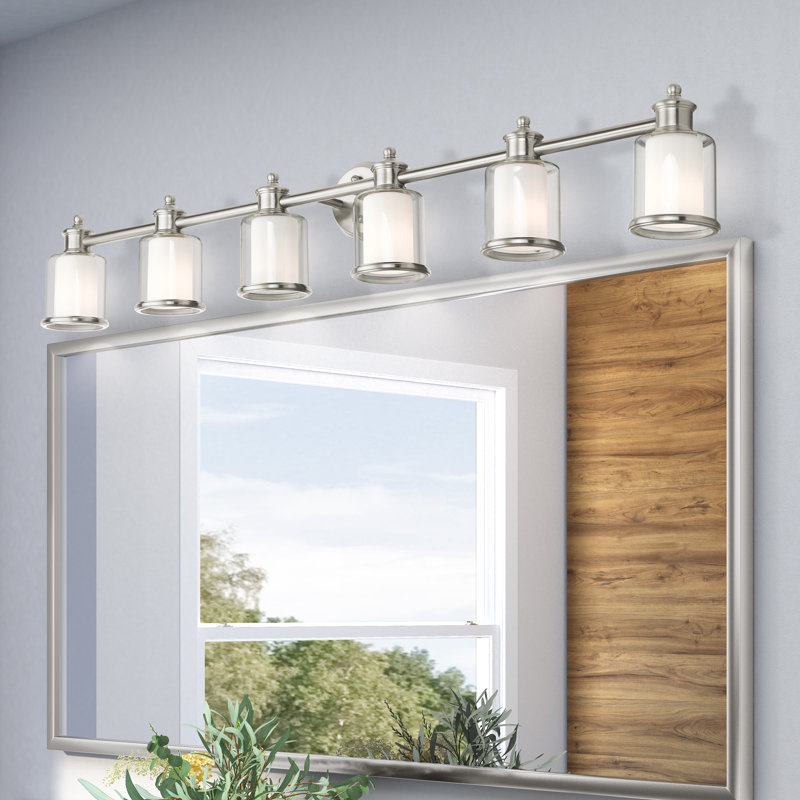 Éclairage de salle de bain à intensité variable 6 lumières Jampier, Nickel brossé