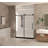 Frameless Shower Door 56-60 "W X 76" H, 1/4 "(6 Mm) Clear Tempered Glass, Explosion Proof Film, Stainless Steel Handle, Matte Black-119866331