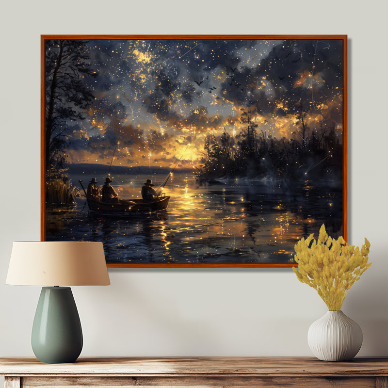 Décoration murale Wissem - Chasse et pêche, H 24 po x l 32 po, Black Picture Framed