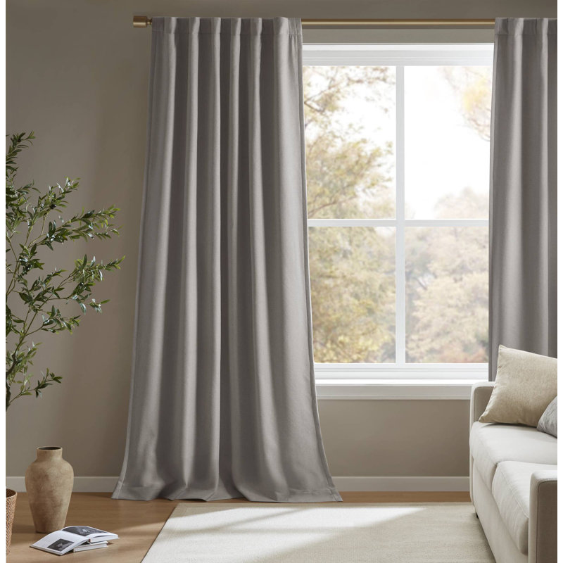 Paire de rideaux occultant Karien, L 52 po x L 84 po, Gris