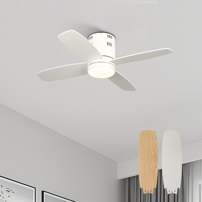 Karlena 36'' Ceiling Fan with LED Lights and Remote Control for Bedroom