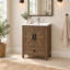 Ensemble de vanité de 61 cm (24 po) avec lavabo encastré et robinet, espace de rangement dissimulé - Brun-113575900-113575896