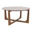 Table basse Adonia moderne en marbre et en bois pour le salon - petite table d'appoint avec base piédestal pour décoration intérieure élégante - brun clair et brun-1212456688