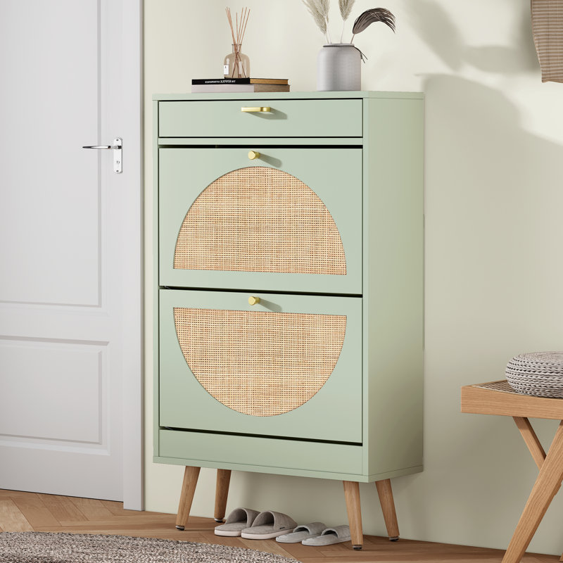 Armoire de rangement Cerina Boho, Vert Morandi