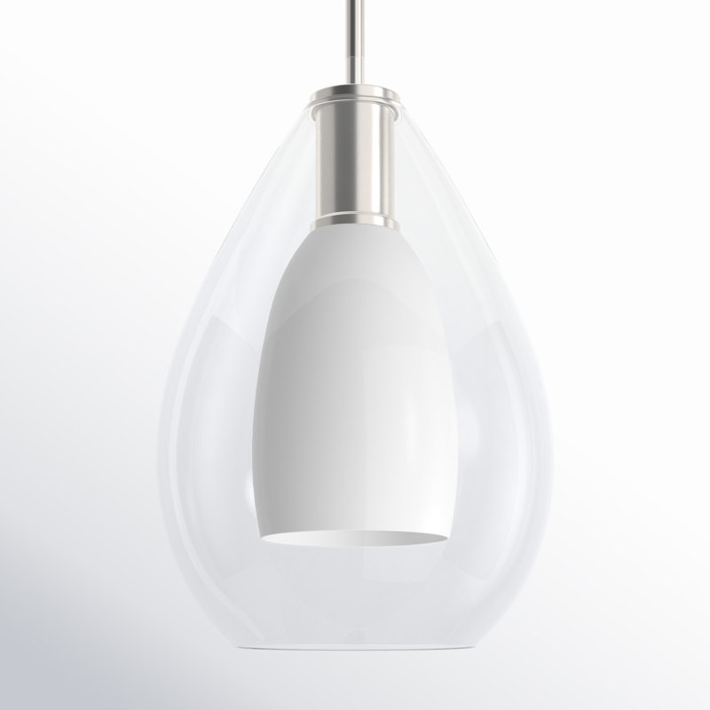 Eldine 1 - Light Teardrop Pendant, Brushed Nickel, 14.25" H x 9.87" W x 9.87" D