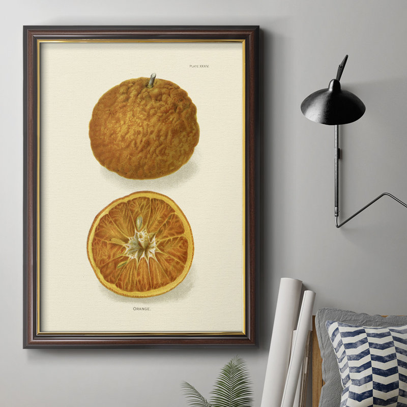 Orange - peinture sur toile encadrée, H 20 po x l 16 po x P 2,5 po