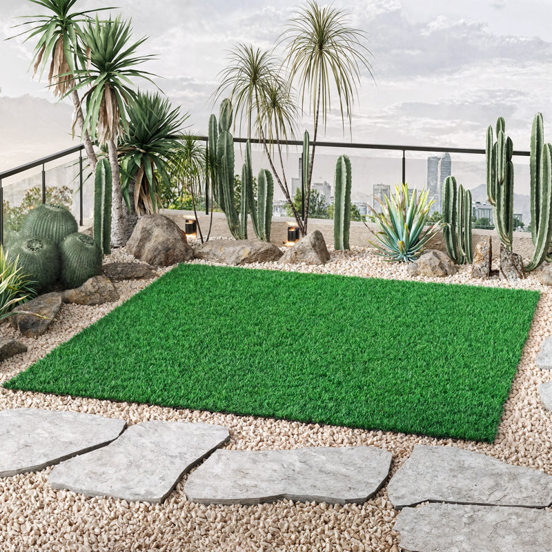 Tapis et rouleaux de gazon artificiel avec trous de drainage, 79,2 po x 118 po