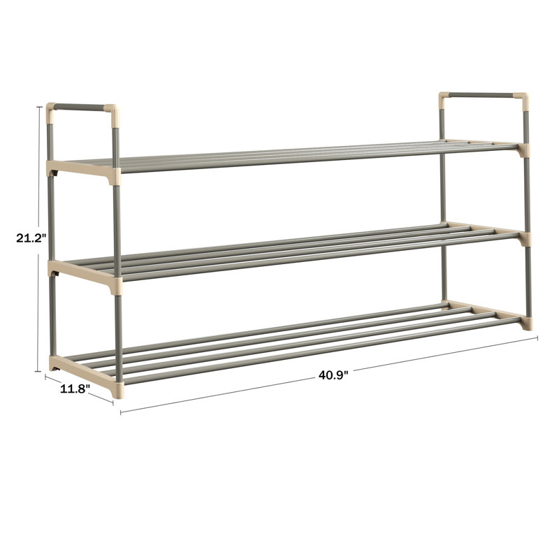 Free Standing Shoe Racks- 2 Three-Tier Shoe Organizer Shelves with Space for 36 Pairs