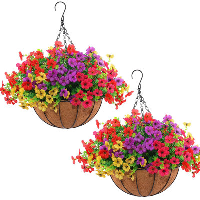 Ensemble de paniers suspendus 24 fleurs artificielles