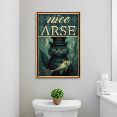 Chat et poisson, joli cul sur toile