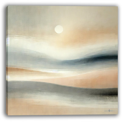 Whispering Horizons: Minimalist Abstract Landscape Canvas Print