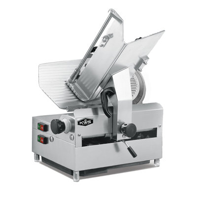 KWS MS-12A Automatic Commercial 1050W Electric Meat Slicer 12" Stainless Steel Blade, Frozen Meat, Food Slicer/Low Noises [ ETL, NSF Certified ]