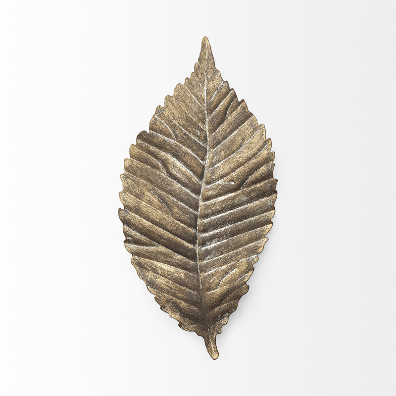 Décoration murale feuille, 14" H x 7" L x 2" D