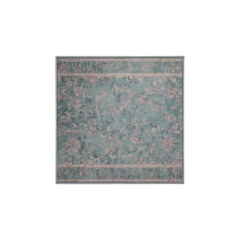 Tapis gris soyeux et moelleux, Carré 6 pi