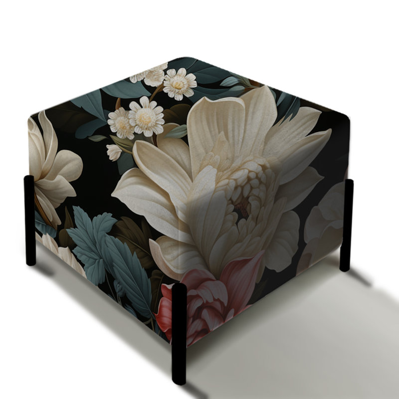 Potere - Repose-pieds carré floral