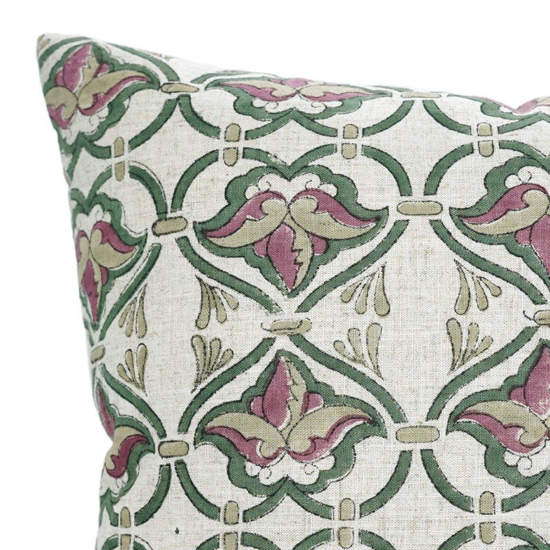 Coussin décoratif Fab Fabine pour la maison, coussin décoratif pour le salon, Hridyavan rose, H 18 po x l 18 po, Carrée