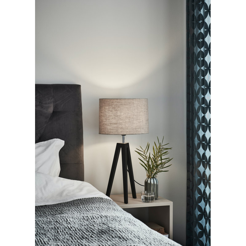 Ambon Solid Wood Tripod Lamp, Beige
