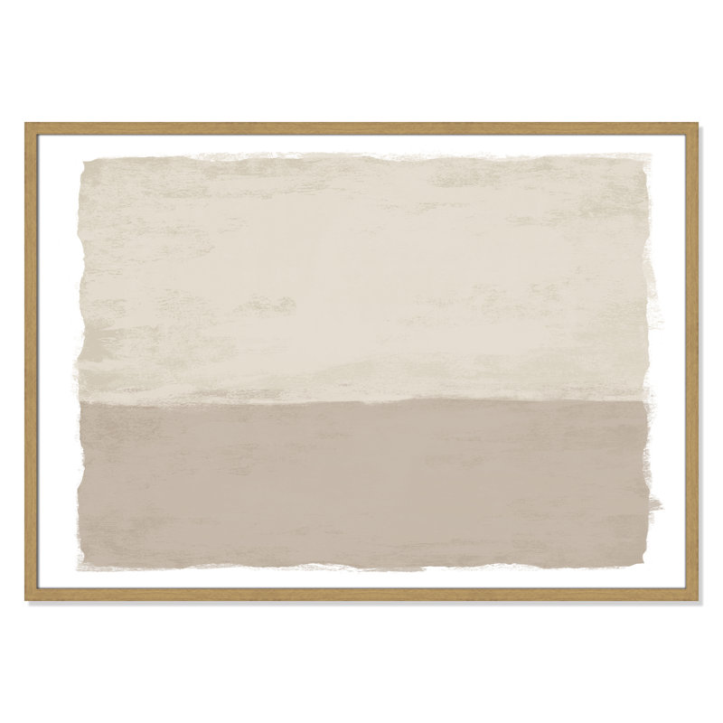 Silent Sands II - Landscape Version Print par Natalie Carpentieri, Grain de bois naturel, L 41,5 po x H 29,5 po