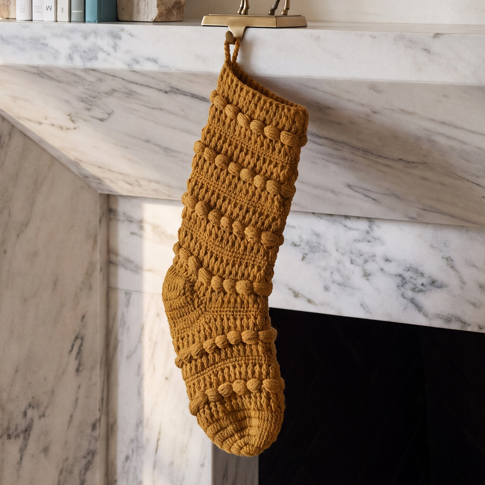 Knit Wool Stocking, Yellow