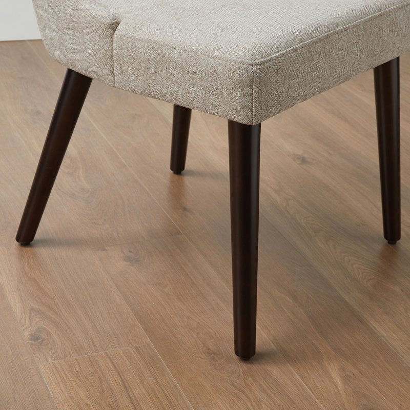Chaise d'appoint rembourrée en bois massif Bremment, Taupe