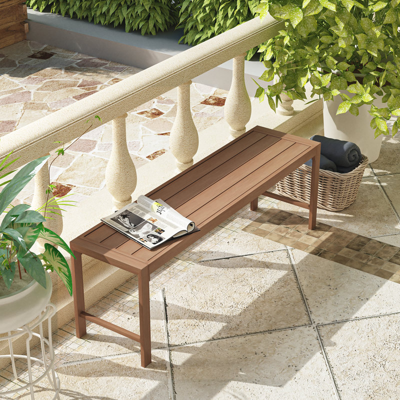 Banc d'extérieur en métal Doneta, Noyer