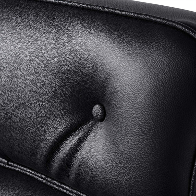 Chaise de bureau en cuir véritable Jonathyn, Noir