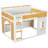 Full Over Full Bunk Bed With Storage Shelves, Window & Doors-931044424