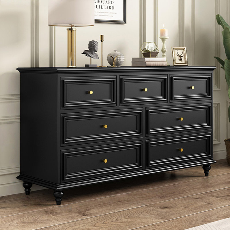 Black Solid + Manufactured Wood Accent Cabinet, 31.5" H x 55.12" W x 13.78" D