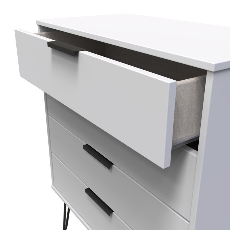 Turah 77cm W 4 - Drawer Chest of Drawers, Grey