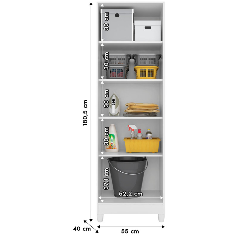 Armoire de rangement Mihovil - Brun, Blanc