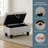 Grey White Storage Footstool With Copper Plated Nails Decorated With Wear-resistant Fabric And Solid Wood Frame-1922234573
