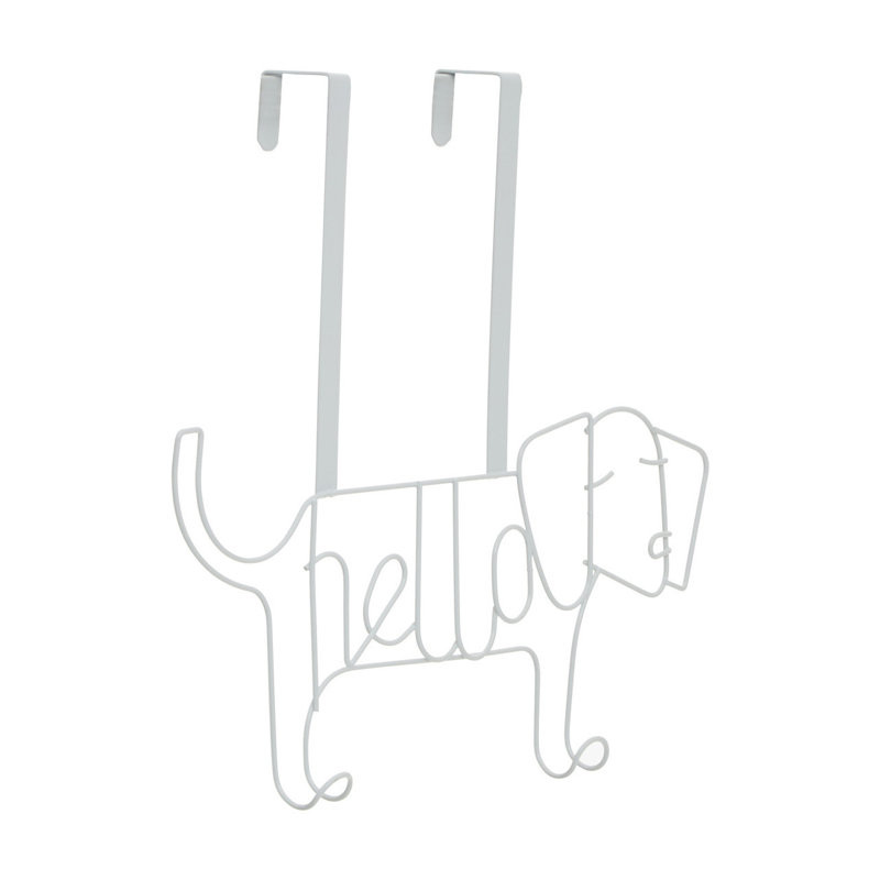 Aamenah Stainless Steel Over-the-Door 2 - Hook Coat Rack, White