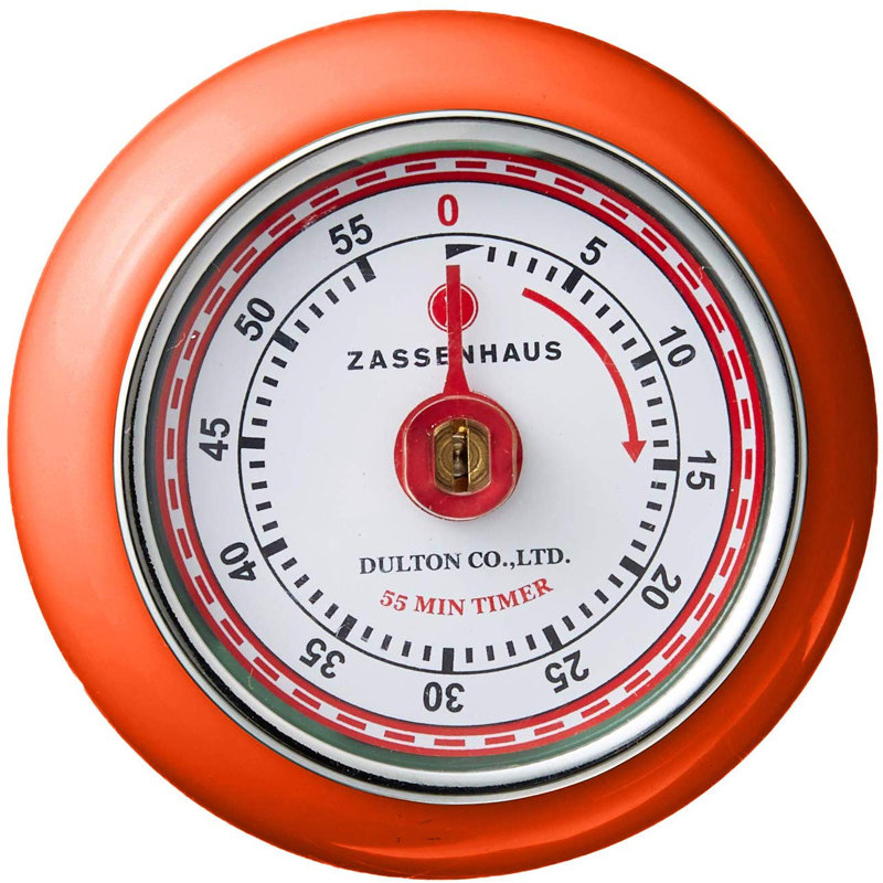 Zassenhaus Retro Kitchen Timer, Orange