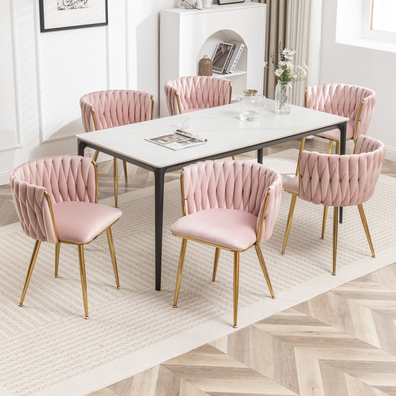 Chaise de salle à manger, 6, Rose