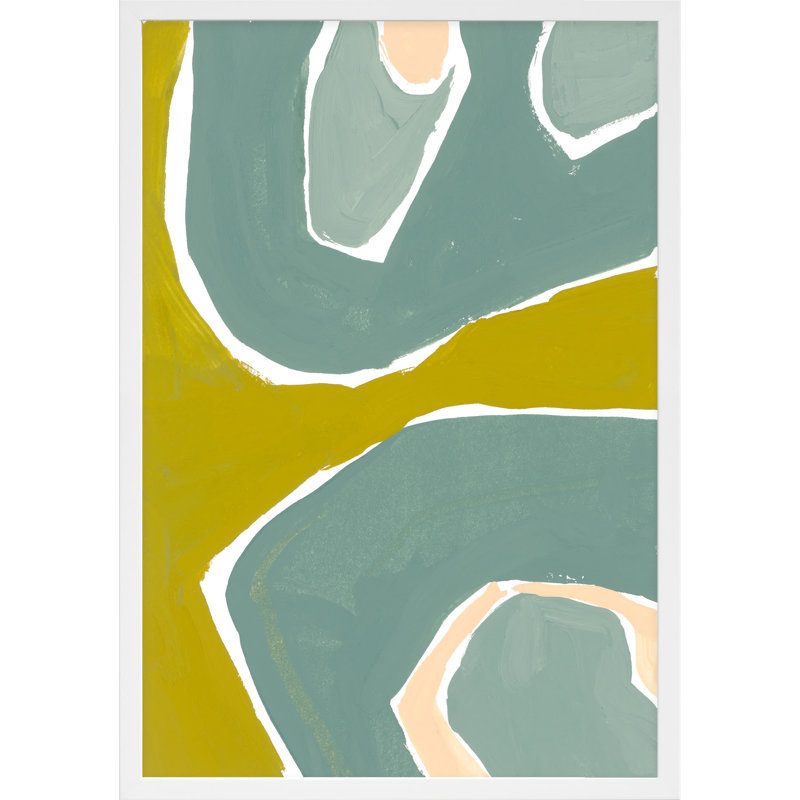 Green On Green 1 Painting by Andrea Stokes, White Framed, 30" H x 21" W