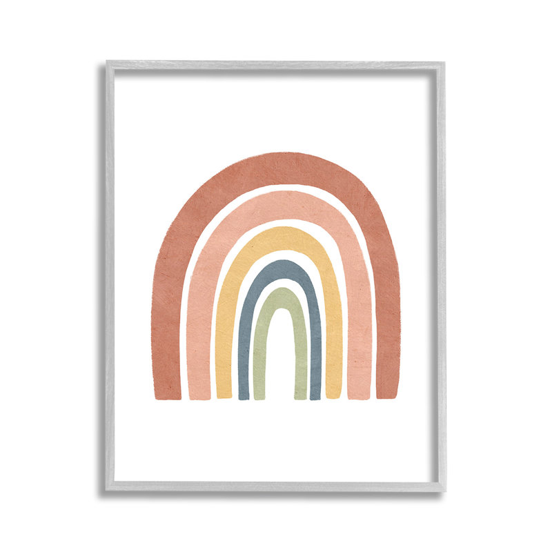 «Boho Rainbow Stripes», art de la giclée encadrée par Lisa Nohren, H 14 po x l 11 po, Estampe numérique Farmhouse