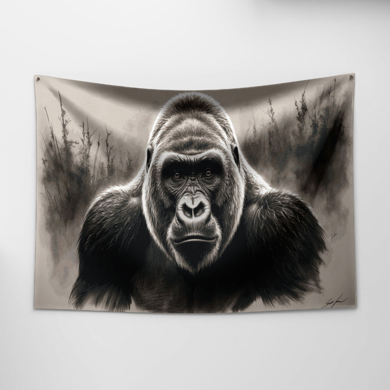 Tapisserie murale «Wildlife Mountain Gorilla», 68 po x 80 po