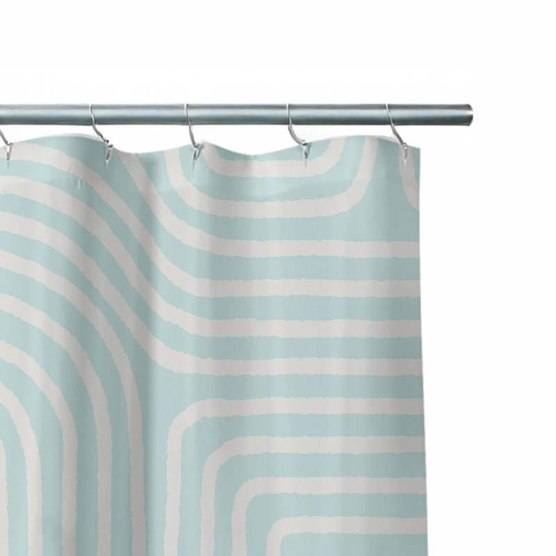 Rideau de douche ultraléger Timeless Walk, Blue/Light Blue Geometric 7