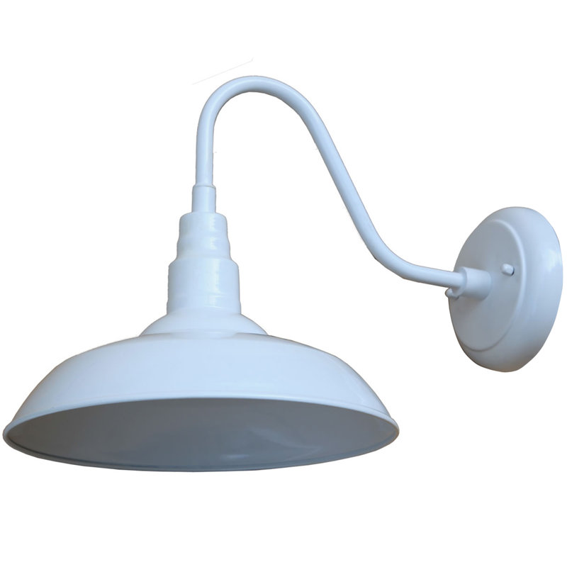Luminaire de grange d'extérieur 15 po Ellesef, Blanc