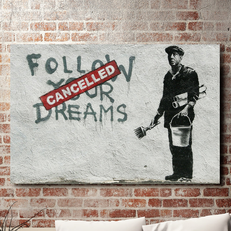 Dreams Cancelled by Banksy - Wrapped Canvas Print, 30 cm H x 46 cm W x 4 cm D