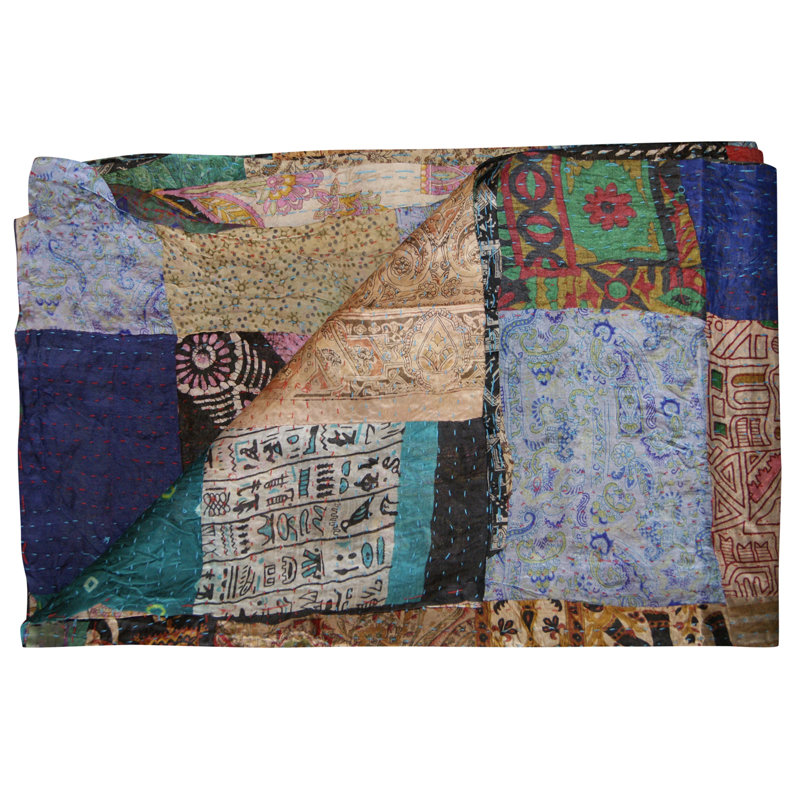 Couverture en soie Kantha