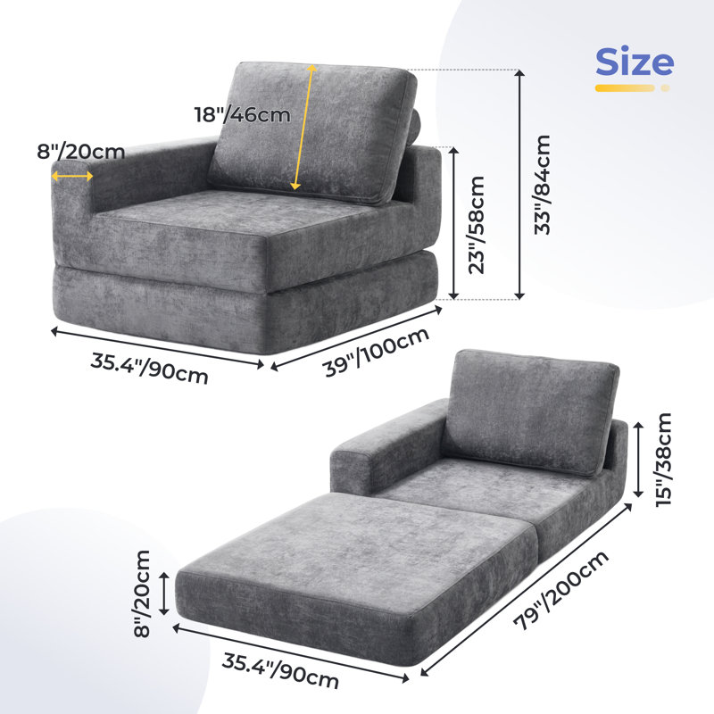 1 Seater Sofa Bed, Left-Armrest