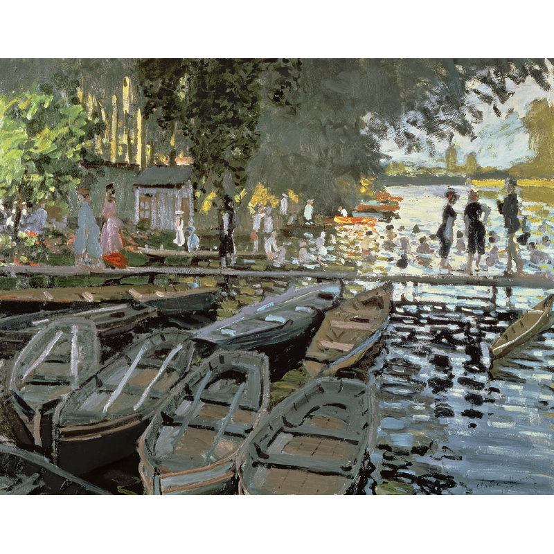 «Bathers at La Grenouillere, 1869» par Claude Monet, affiche brillante, H 19 po x l 24 po
