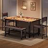 4-Person Solid Wood Dining Table Set with Upholstered Chairs & Bench - Space Saving for Apartments and Small Homes, Easy Assembly by Ophelia & Co.