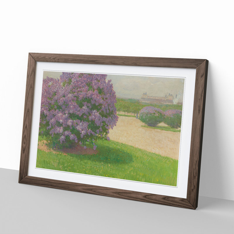 Heroes Square with Lilacs by Carl Moll - Picture Frame Painting, Walnut Framed, 36cm H x 48cm W x 2cm D