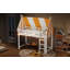 Lit mezzanine simple avec baldaquin, lumières DEL et étagère à livres, blanc-1538718563-1538718562