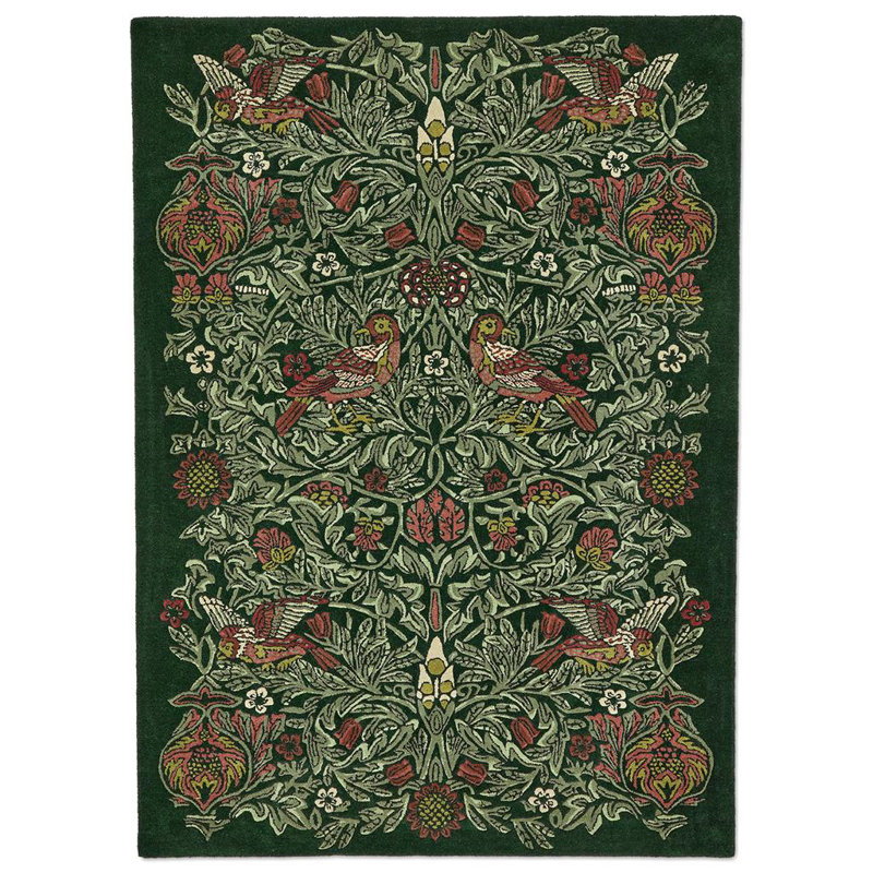 Hand Tufted Wool Floral Area Rug, Rectangle 6'7" x 9'2"