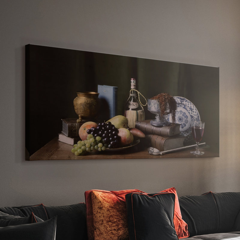 Moody Still Life VI - Toile tendue avec châssis - Prêt à accrocher, H 16 po x l 32 po